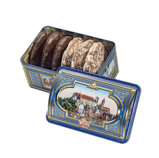 Jacobsens Butter Cookies in Blue Classic Santa Holiday Cookie Tin - The  Taste of Germany