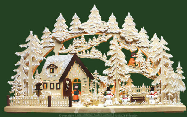 Schwibbogen iglesia Seiffen multicolor miniatura-navidad-muñecas Tube #12# escala 1:12 
